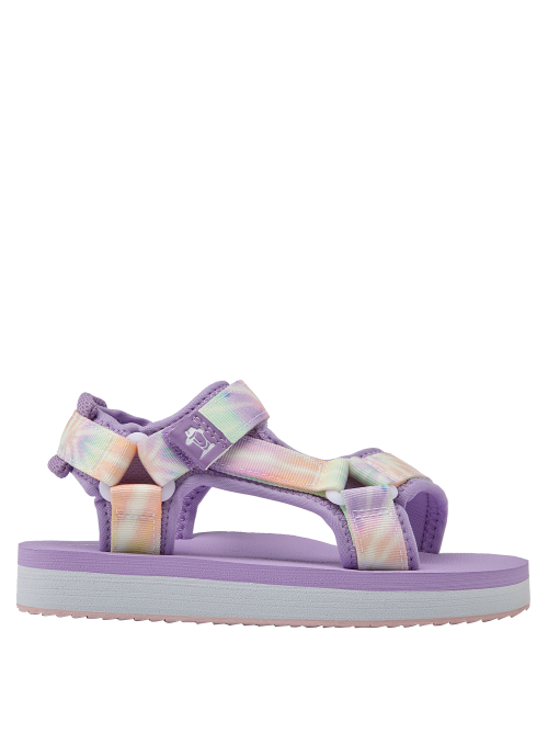 Sandalia ligera lila para niña, perfecta para paseos urbanos y aventuras.