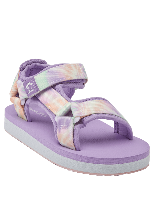 Sandalia ligera lila para niña, perfecta para paseos urbanos y aventuras.