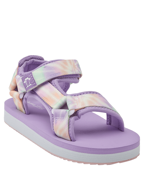 Sandalia ligera lila para niña, perfecta para paseos urbanos y aventuras.