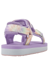 Calzado textil lila para niña, diseño fresco y cómodo.