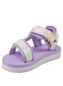 Sandalia urbana lila para niña, estilo casual, ideal para actividades diarias.