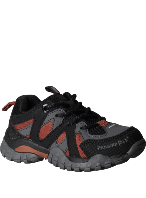 Zapatilla urbana negra casual para niño, ideal para actividades diarias y exploración al aire libre.