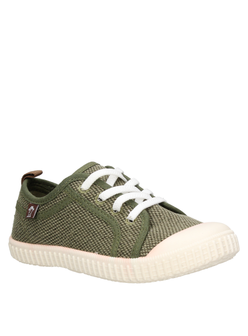 Zapatillas de tela sintética verdes para niño, adecuadas para el juego diario.