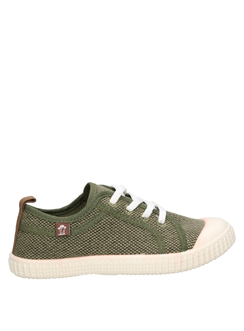 Zapatillas de tela sintética verdes para niño, adecuadas para el juego diario.