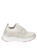 Zapatillas sintéticas taupe para niña, con correas ajustables, adecuadas para un look divertido.