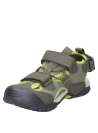 Calzado sintético verde casual para niño, fácil de poner gracias a sus tiras de Velcro.