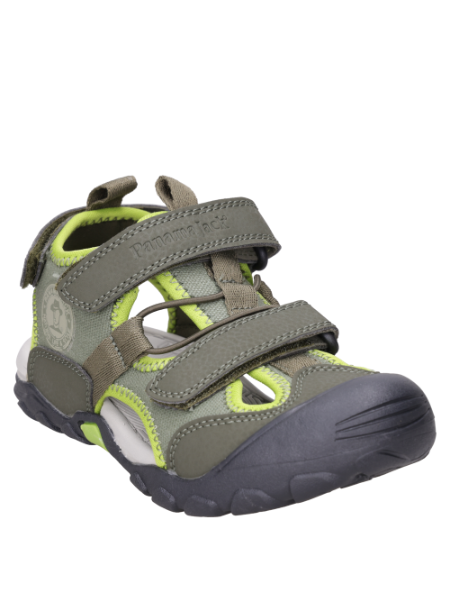Sandalias verdes casuales para niño, ideales para actividades al aire libre.