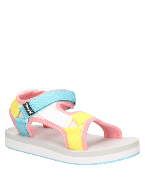 Sandalias informales de colores brillantes para niña, recomendadas para explorar.
