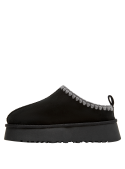 Pantufla negra para mujer, diseño versátil estilo casual, ideal para uso diario y comodidad.