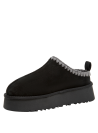 Pantufla mujer negra estilo casual para relax y aventura, material sintético, taco plano de 5.5 cm.