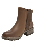 Botín café mujer casual de cuero, ideal para explorar la ciudad con comodidad.