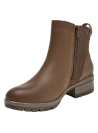 Botín café mujer casual de cuero, ideal para explorar la ciudad con comodidad.