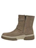 Calzado taupe de mujer, estilo casual, ideal para faldas de lana y looks acogedores.