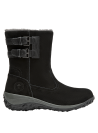 Botas negras de cuero para mujer, forro interno de chiporro, perfectas para el invierno.