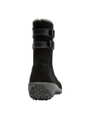 Bota negra de cuero para mujer, diseño robusto y flexible, perfecta para el día a día.