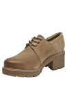 Zapatos de cuero taupe para mujer, estilo casual, ideal para actividades urbanas.
