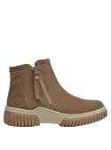 Botín de cuero taupe, estilo casual para mujer, cómodo y resistente en cada paso.