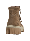 Calzado taupe de mujer, botín de cuero, diseño moderno para exploraciones urbanas.