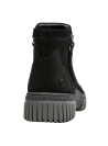 Calzado negro de cuero, diseño cómodo para actividades al aire libre, para mujer.
