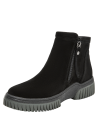 Botín negro de cuero para mujer, estilo casual, ideal para paseos urbanos.