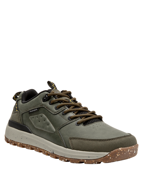 Zapatilla casual verde para hombre, estilo outdoor, adecuada para explorar la naturaleza.