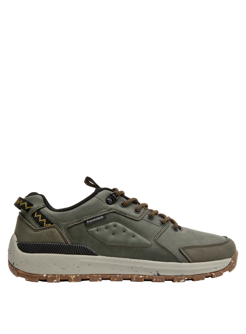 Zapatilla casual verde para hombre, estilo outdoor, adecuada para explorar la naturaleza.