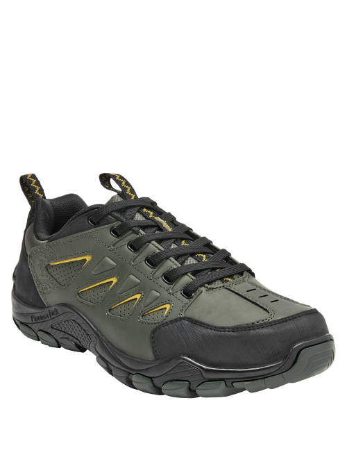 Zapatilla outdoor verde para hombre, fabricada en material sintético, perfecta para el día a día.