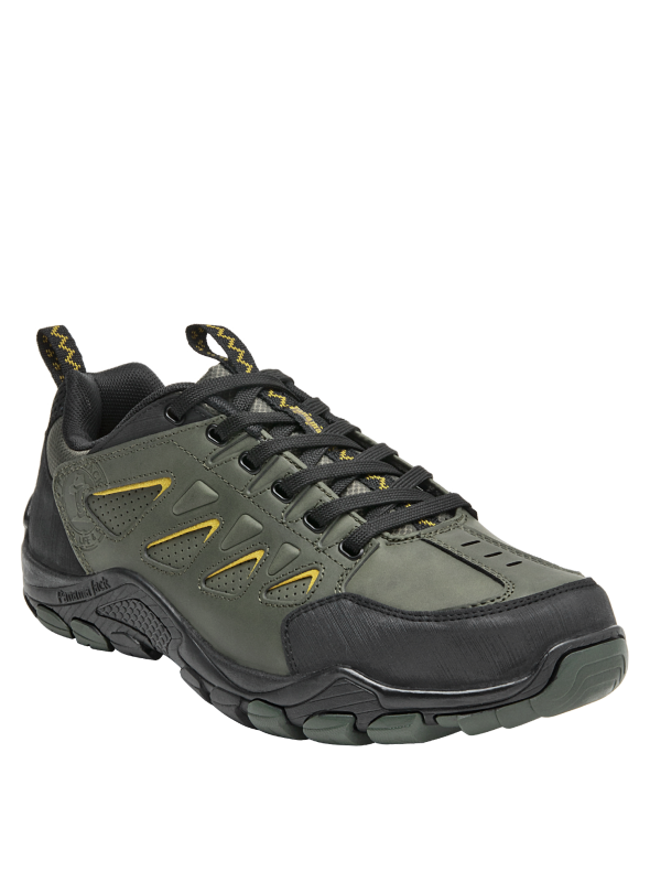 Zapatilla outdoor verde para hombre, fabricada en material sintético, perfecta para el día a día.
