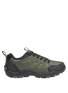Zapatilla sintética verde para hombre, diseño cómodo, ideal para combinar con pantalones cortos.