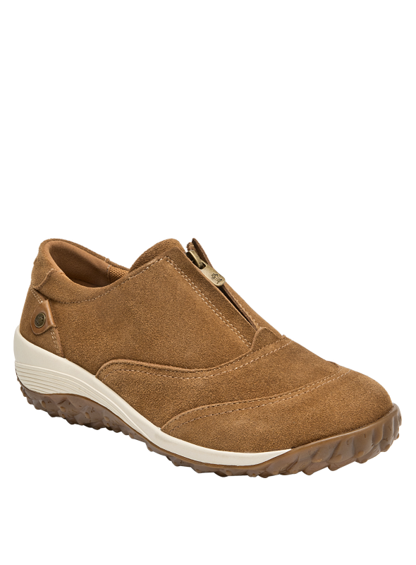 caminata casual zapato mujer camel cuero 5 cm taco plano estilo versátil