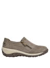 Zapatos de mujer taupe, casuales, con taco plano, perfectos para un día activo.