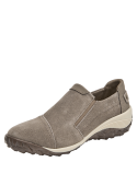Zapatos casuales taupe para mujer, de cuero, ideales para actividades al aire libre.