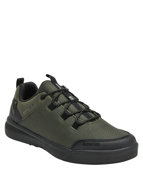 Zapatillas de textil verde para hombre, confortables y estables, recomendadas para el uso diario.