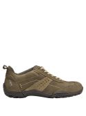 Calzado casual de cuero taupe para mujer, combina confort y estilo en cada paso.