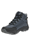 Botín azul para hombre, estilo outdoor, material sintético, ideal para aventuras urbanas.