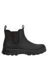 Botines de cuero negro para hombre, taco plano de 4.5 cm, perfectos para un estilo casual sofisticado.