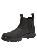 Botines hombre negros de cuero, estilo outdoor, ideales para caminatas urbanas y aventuras al aire libre.