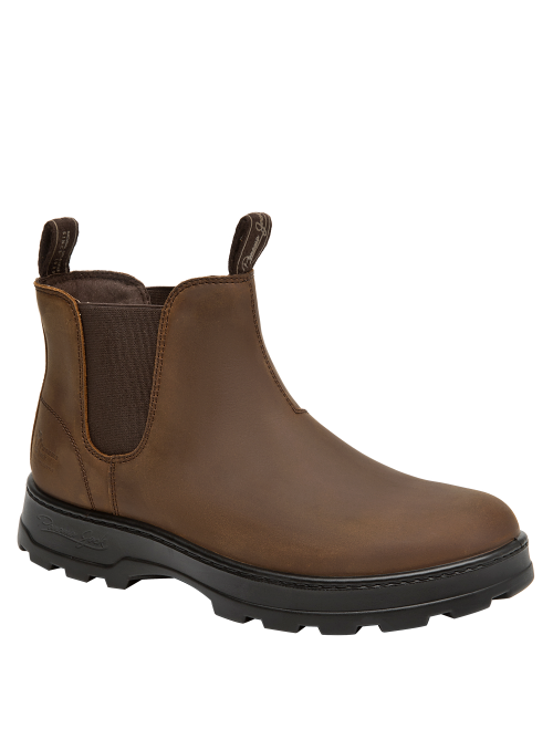 cafés botines de cuero para hombre, estilo outdoor, ideales para actividades al aire libre.