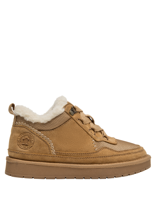 Zapatillas mujer camel estilo casual para actividades al aire libre, material sintético.