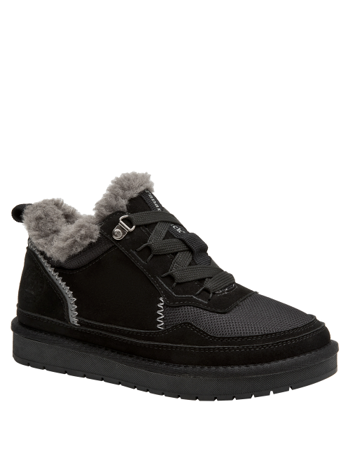 Zapatillas negras casuales para mujer, estilo rústico, ideales para actividades diarias.