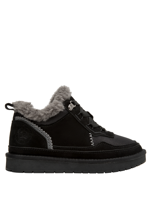 Zapatillas negras casuales para mujer, estilo rústico, ideales para actividades diarias.