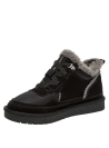 Zapatillas negras casuales para mujer, estilo rústico, ideales para actividades diarias.