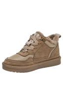 Zapatillas beige para mujer, estilo casual, material sintético, ideales para actividades diarias.