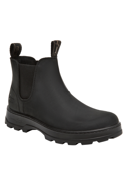 Botines de cuero negro para mujer, con taco plano de 3 cm, aptos para jornadas diarias y aventuras.