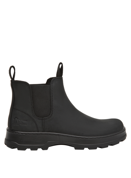 Botines de cuero negro para mujer, con taco plano de 3 cm, aptos para jornadas diarias y aventuras.