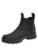 Botines Chelsea negros de cuero para mujer, ideales para actividades urbanas y escapadas al aire libre.