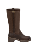 cafés bota de cuero para mujer, estilo casual, ideal para exploraciones urbanas.