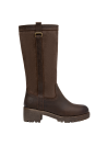cafés bota de cuero para mujer, estilo casual, ideal para exploraciones urbanas.