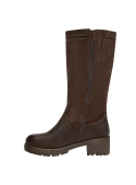 cafés bota de cuero para mujer, estilo casual, ideal para exploraciones urbanas.