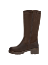 cafés bota de cuero para mujer, estilo casual, ideal para exploraciones urbanas.